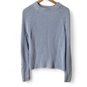 100% Cotton Knit Lands End Sweater in Light Blue Size Medium